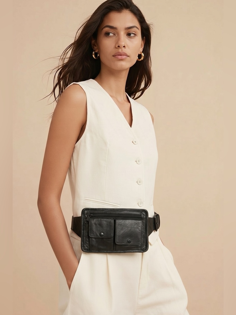 Leather belt wallet/crossbody